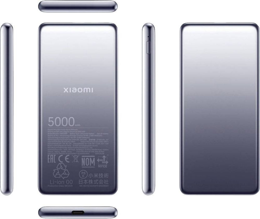 Xiaomi Power Bank Ultra Slim 5000 mAh 20W Fast Charge Space Gray EU BHR9535GL