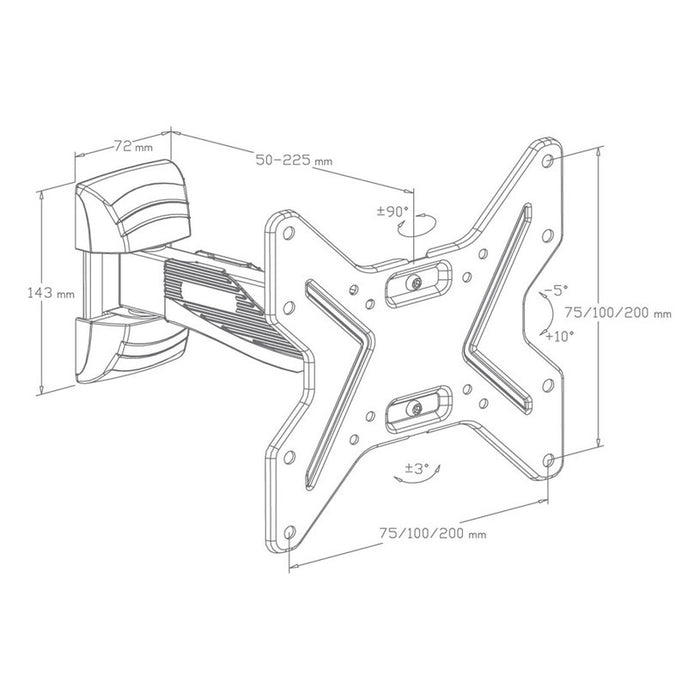 TV Stand XMART 1743 SR1 BLACK