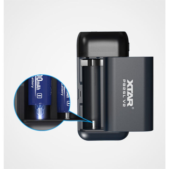 Charger / power bank batteries Li-ion 18650 / 20700 / 21700 Xtar PB2SL V2 black