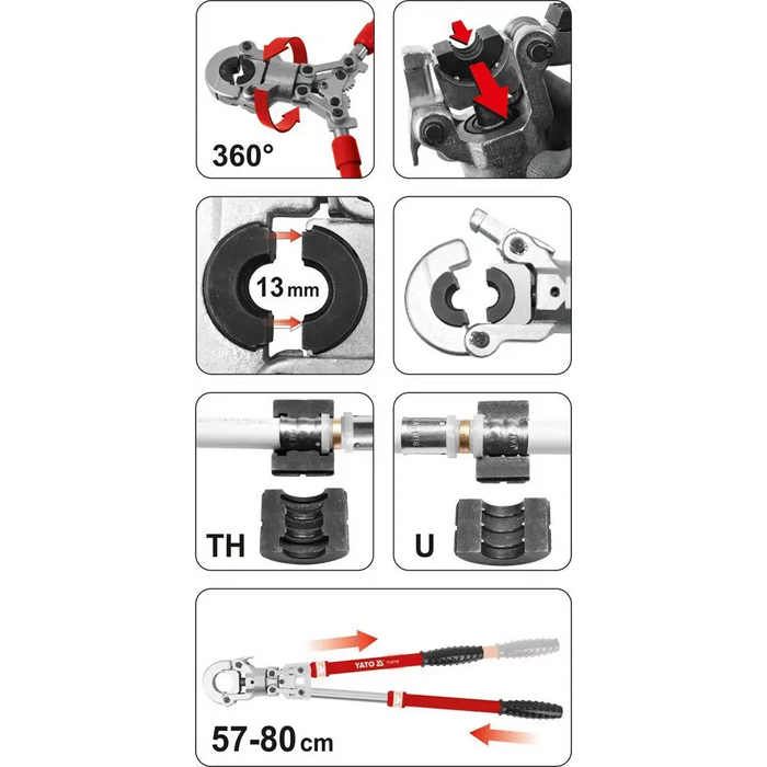 Yato YT-21735 Crimping tool Black,Red - ClawsNRE-SPC<<<Manual toolsNRE<<<ActionPL