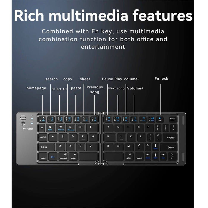 Yesido Foldable Wireless Keyboard KB27