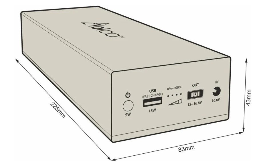 External battery powerbank for Yolco CSX5 refrigerators