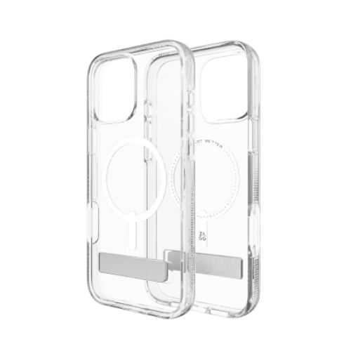 ZAGG Crystal Palace Snap Kickstand MagSafe Case with Stand for iPhone 16 Pro Max - Clear - Cell phone cases