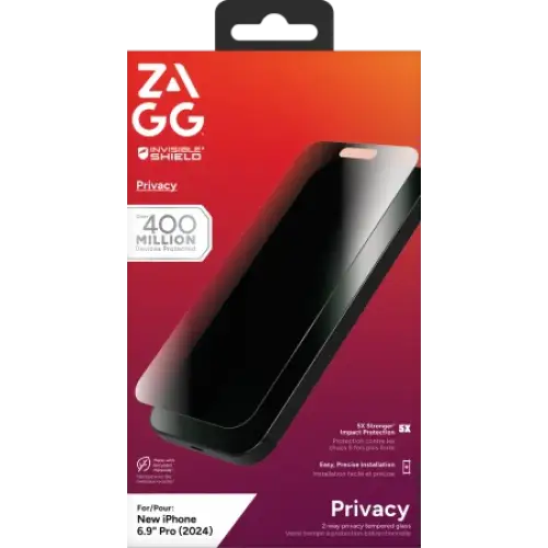 ZAGG InvisibleShield Glass Elite Privacy for iPhone 16 Pro Max - Cell phone tempered glass<<<HurtelXML