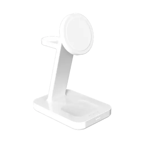 ZAGG Mophie Snap+ 3-in-1 Qi2 Wireless Charger Stand for Three Devices Compatible with MagSafe and Qi2 - White - Cell