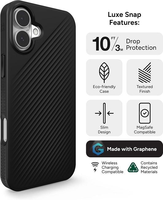 Case ZAGG Luxe Snap iPhone 16 Plus Black 702315007