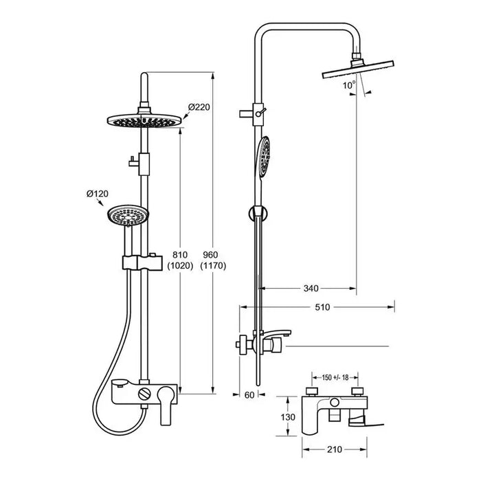 ZAHIR RIVIERA SHOWER SYSTEM - Душ системи колони<<<Смесители и душове<<<Баня<<<Praktiker&&&Душ системи