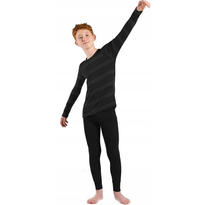 Zestaw bielizny dziecięcej Odlo Set long ACTIVE WARM ECO SET roz. 116cm Czarno-Szary - Thermoactive