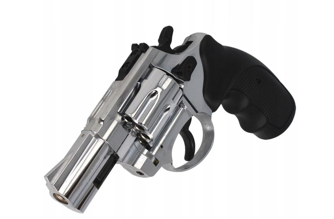 ZORAKI R1-K6L BAS alarm signal blank firing revolver, 2.5" barrel, .22 Long Blank caliber, chrome flash (R1256MNP-BAS)