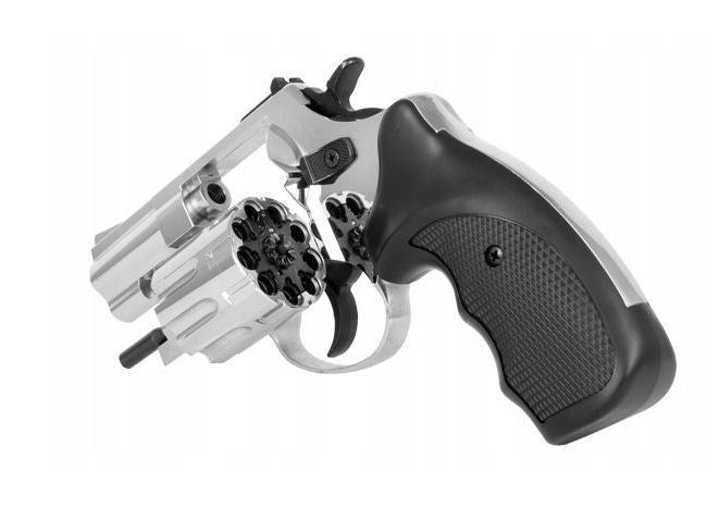ZORAKI R1-K6L BAS alarm signal blank firing revolver, 2.5" barrel, .22 Long Blank caliber, chrome flash (R1256MNP-BAS)