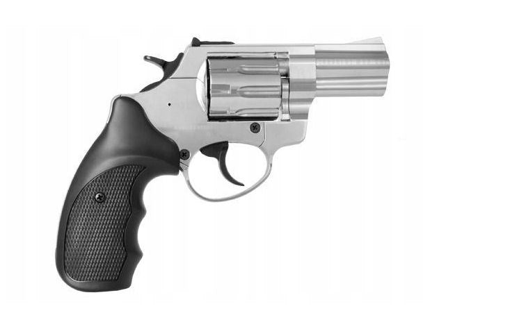 ZORAKI R1-K6L BAS alarm signal blank firing revolver, 2.5" barrel, .22 Long Blank caliber, chrome flash (R1256MNP-BAS)