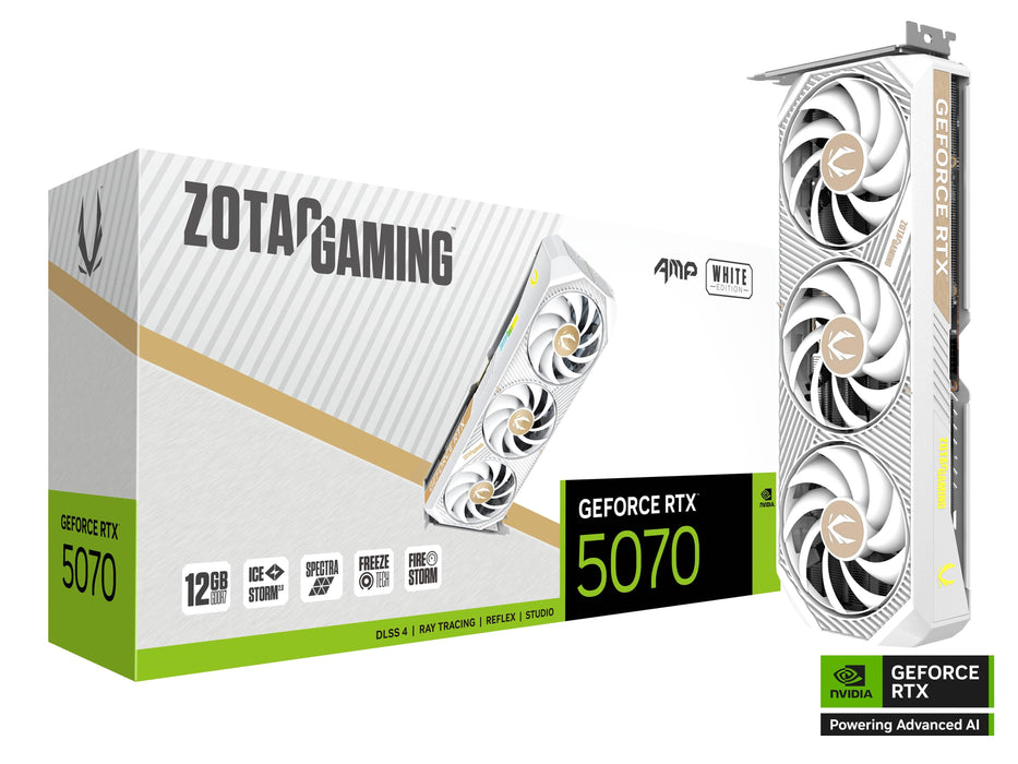 Video card ZOTAC GAMING RTX 5070 AMP White Edition 12GB GDDR7