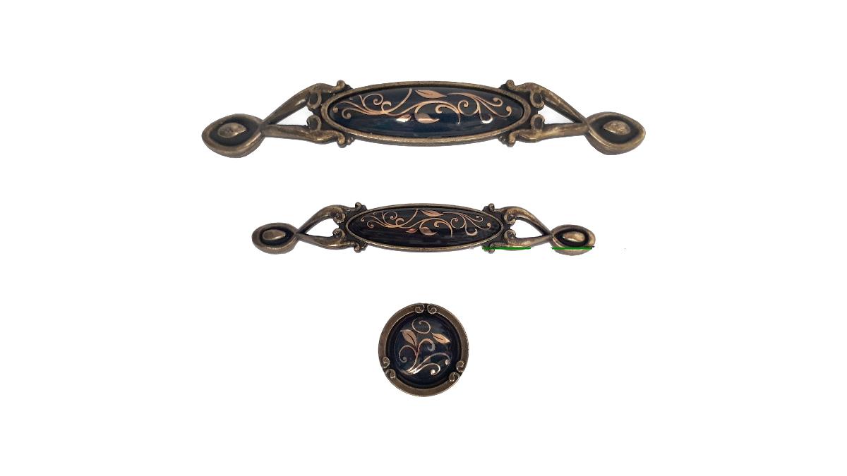 FURNITURE HANDLE GOLD ANTIQUE BLACK ZUMRUT