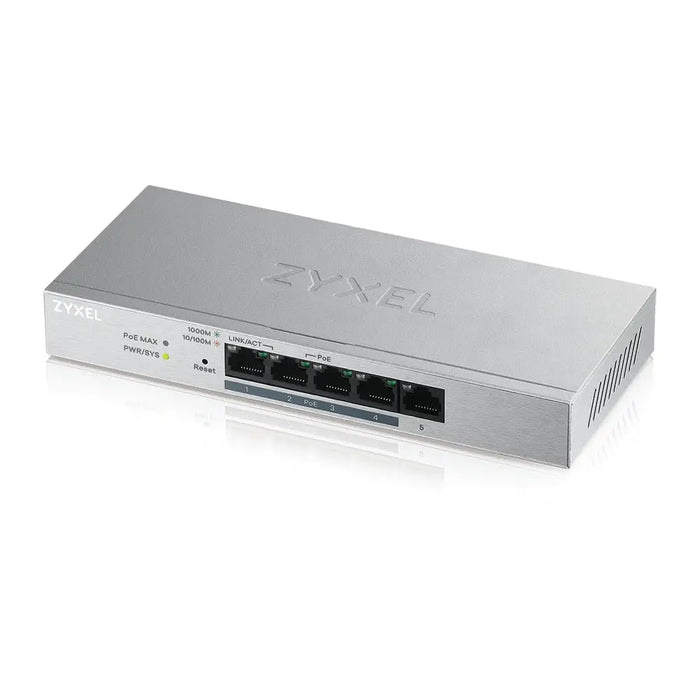 ZyXEL GS1200-5HPv2 5 Port Gigabit PoE+ webmanaged Switch 4x PoE 60 Watt - Managed