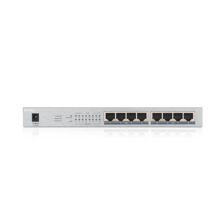 Switch ZyXEL GS1008-HP, 8-port gigabit unmanaged PoE+, 60W