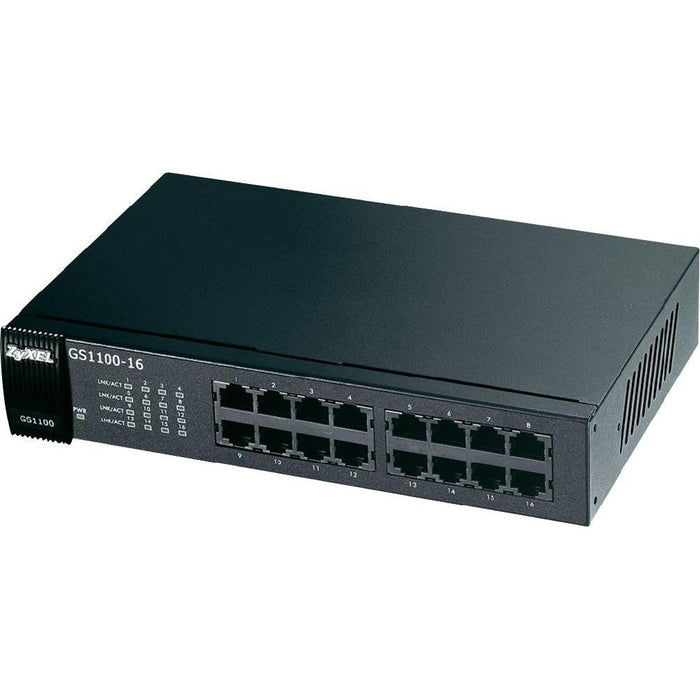 Switch ZYXEL GS1100-16, 16 ports, Gigabit, for mounting in a cabinet