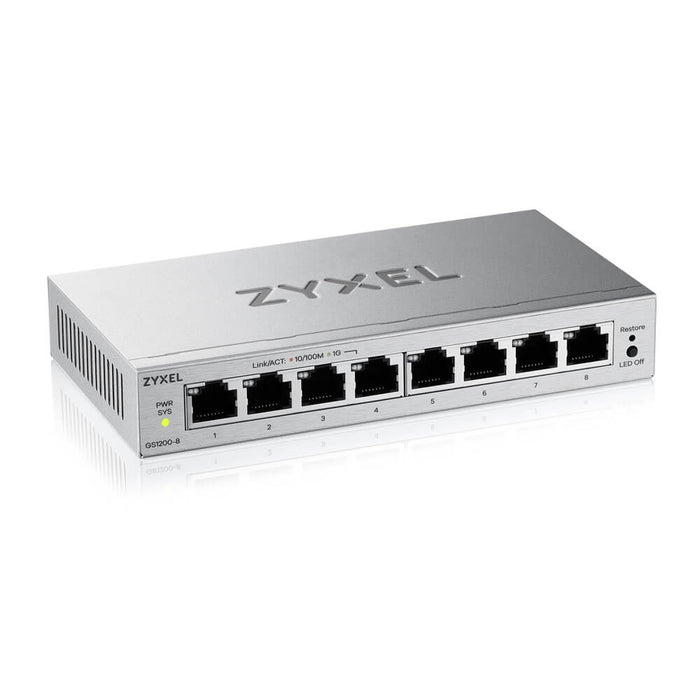 ZyXEL GS1200-8 v3, 8 Port Gigabit webmanaged Desktop Switch