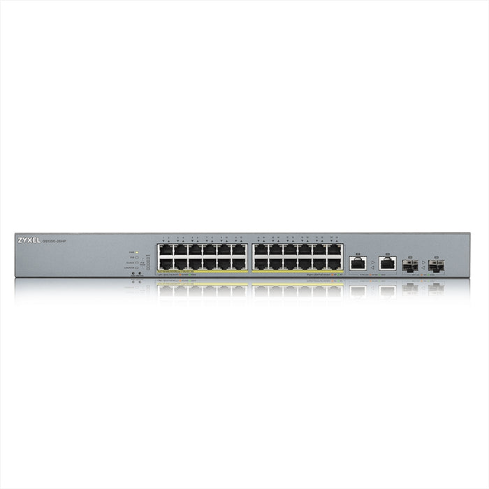 ZyXEL GS1350-26HP, 26 Port managed CCTV PoE switch, long range, 375W