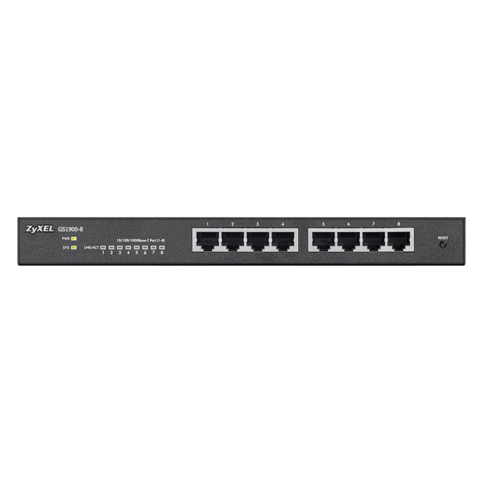 ZyXEL GS1900-8 v2, 8 port GbE L2 smart switch, desktop, fanless