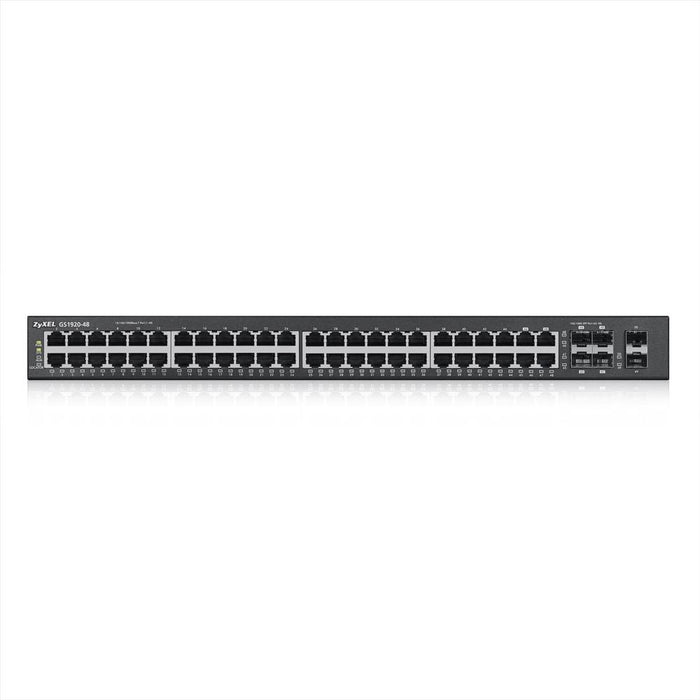 ZYXEL GS1920-48 switch, 44x GbE ports, 4x Combo SFP/RJ-45 ports, managed, for rack mounting