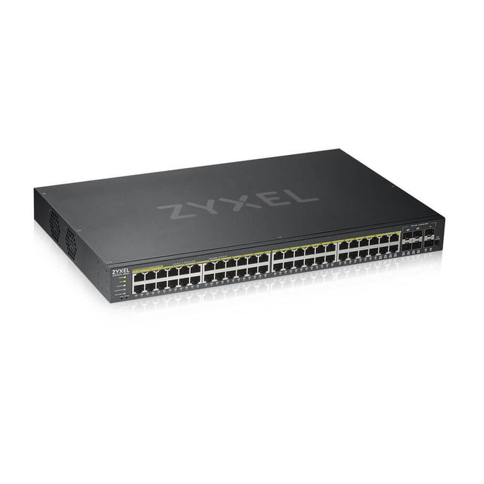ZYXEL GS1920-48HP Switch, 44x GbE ports, 4x Combo SFP/RJ-45 ports, Managed, Rackmount