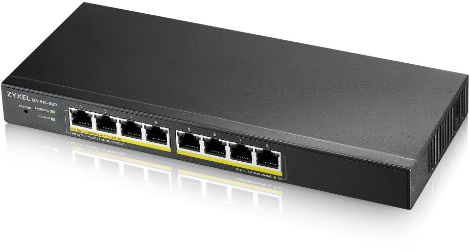 Switch ZyXEL GS1915-8EP, 8-port, Gigabit, Managed, PoE