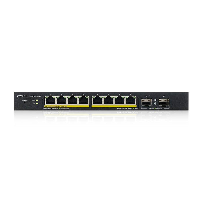 Switch ZYXEL GS1900-10HP, 8 port controllable, Gigabit