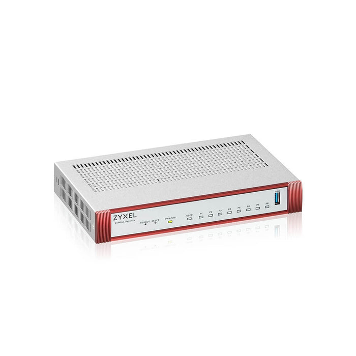 Zyxel USG FLEX 100 H, 8 Gigabit user-definable ports, 1*USB with 1 YR Gold Security Pack