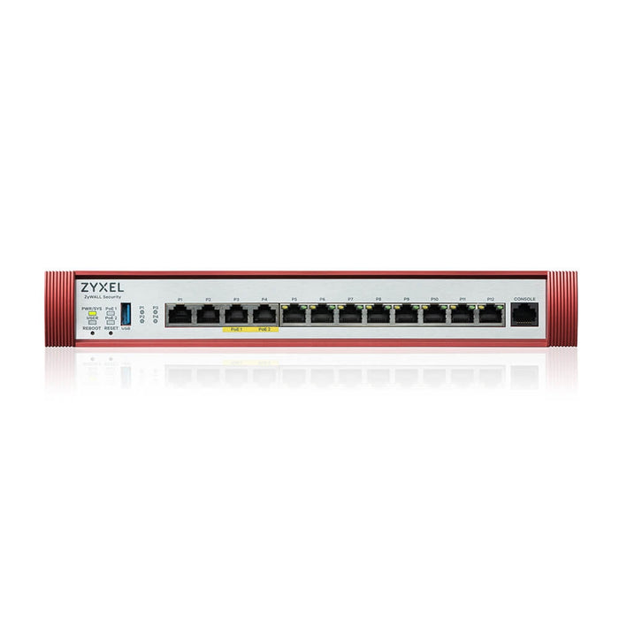 ZyXEL USG FLEX 500 H, 2*2.5G, 2*2.5G( PoE+) & 8 Gigabit user-definable ports, 1*USB with 1 YR Gold Security Pack