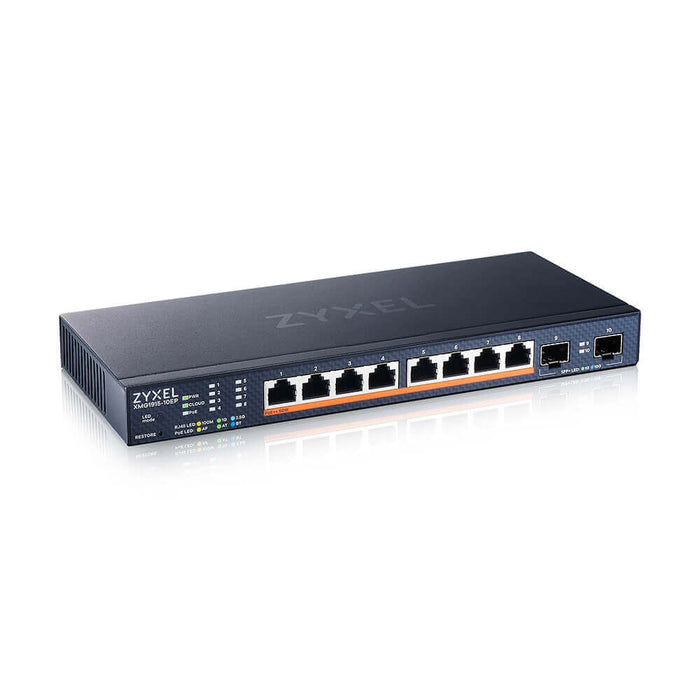 ZyXEL XMG1915-10EP, 8-port 2.5GbE, 2 SFP+, 8 x PoE++ 130W Smart Switch, hybird mode, standalone or NebulaFlex Cloud