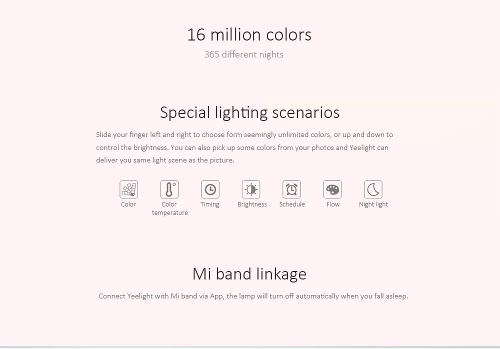 Smart Lamp bedside table Xiaomi Mijia - Bluetooth, WiFi, App