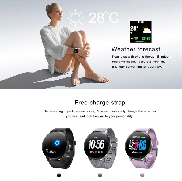 Smart Fitness Watch Vektros V11 Waterproof IP67 Pulse, Pedometer, Blood Pressure