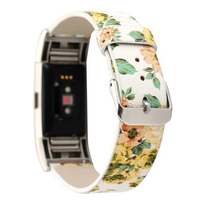 Leather strap with flowers for Fitbit / Fitbit Charge 2
