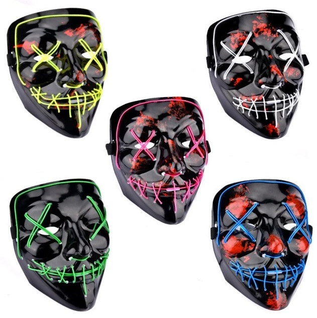 Purge Skull LED Mask for Halloween, Party, New Year, Birthday