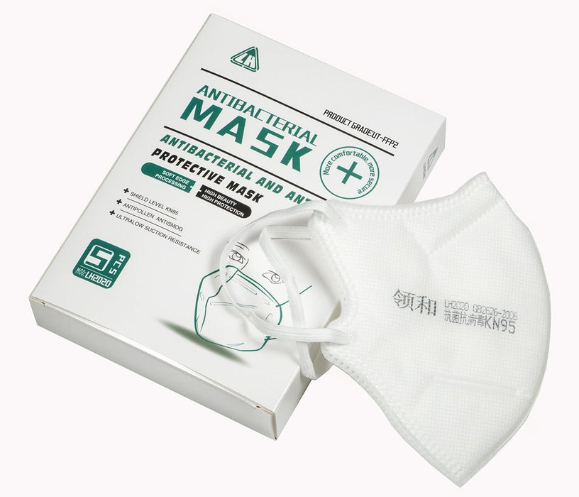 Box 5 pieces standard Mask FFP2, N95, KN95 against air pollution, PM2.5, Antibacterial, Antiviral