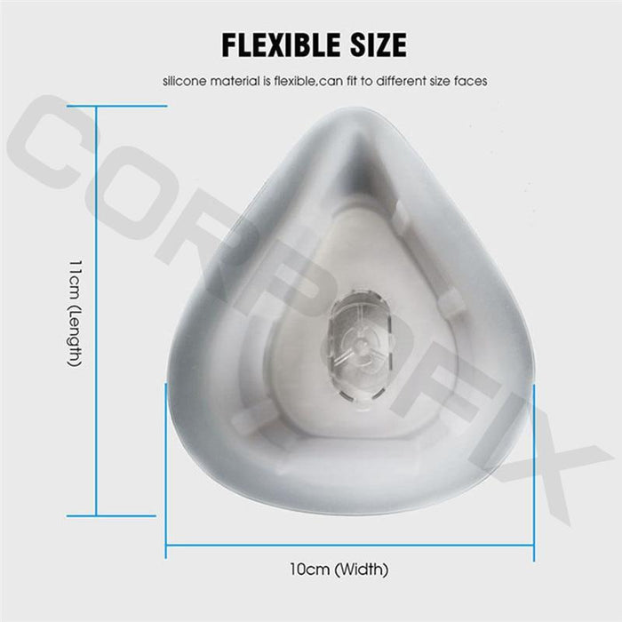 Silicone mask Corpofix CM3 for easy breathing, reusable with replaceable filter 5, KN95