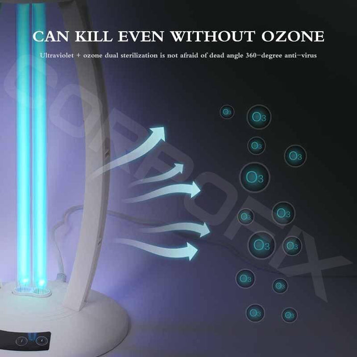 Ultraviolet bactericidal UV lamp Corpofix CV3 by an ozone generator for disinfection against bacteria and viruses, remote control and timer, air purification and sterilization