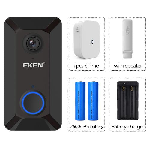 Intelligent 720P camera bell WiFi Video visual intercom bell to chime IP wireless camera for home security EKEN V6