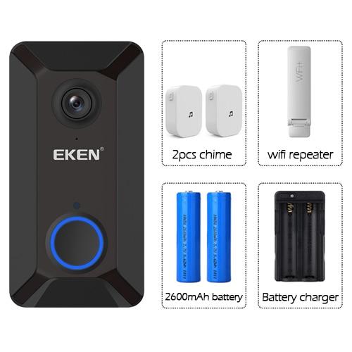 Intelligent 720P camera bell WiFi Video visual intercom bell to chime IP wireless camera for home security EKEN V6