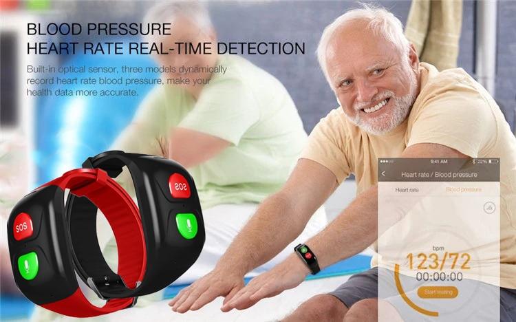 Smart bracelet remote monitoring of health indicators adults and children Vektros VS18, GPS tracking, SIM card, SOS button and call, pulse, blood pressure, alarm falling