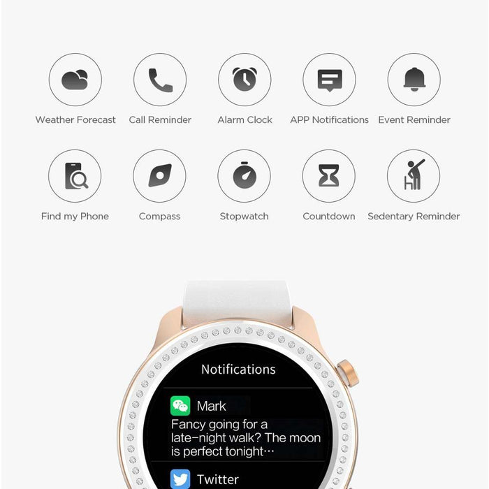 Smart watch Amazfit GTR 42mm, 5ATM, 12 days of battery life, Aluminum housing
