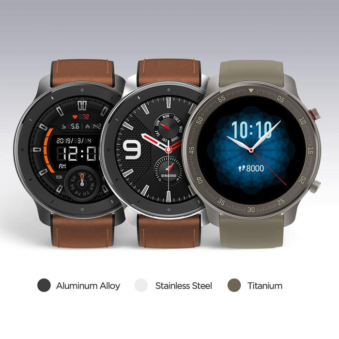 Smart watch Amazfit GTR 47mm Titanium edition, 5ATM, 24 days of battery life, Titanium housing