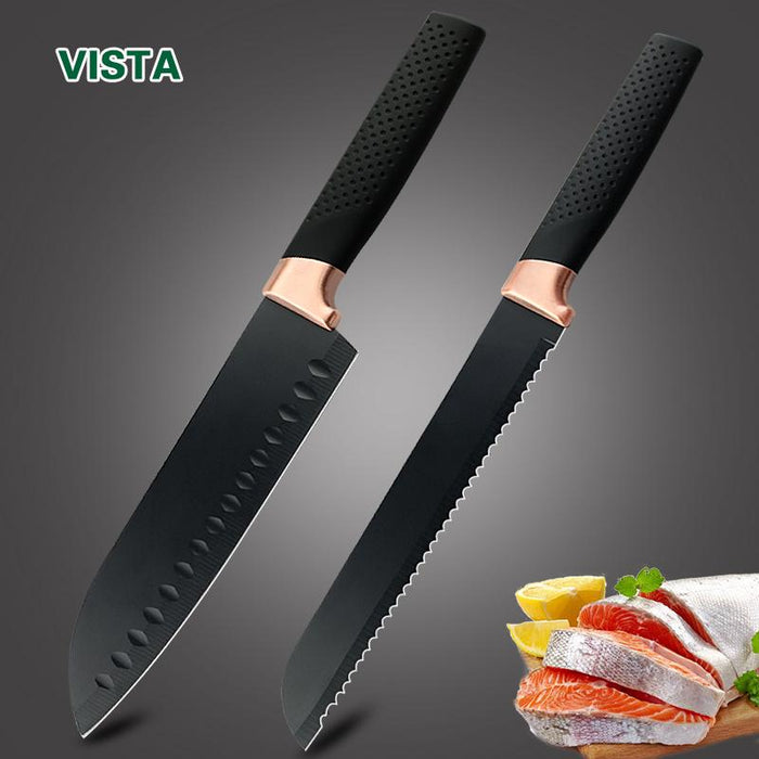 Set of kitchen knives made of stainless steel, 3 pieces