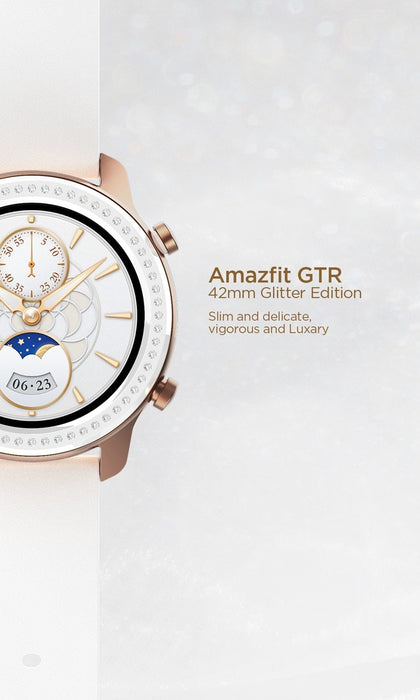 Smart watch Amazfit GTR 42mm Glitter Edition Swarovski, 5ATM, 12 days of battery life, Aluminum housing