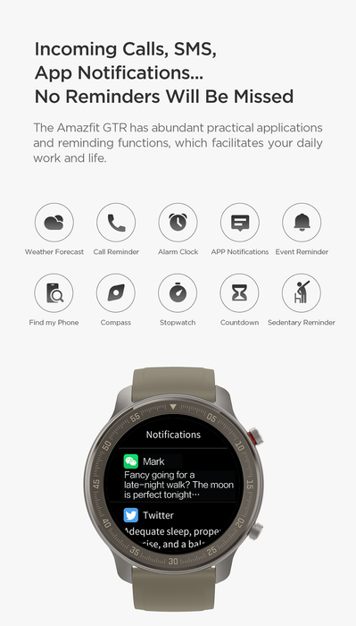 Smart watch Amazfit GTR 47mm Titanium edition, 5ATM, 24 days of battery life, Titanium housing