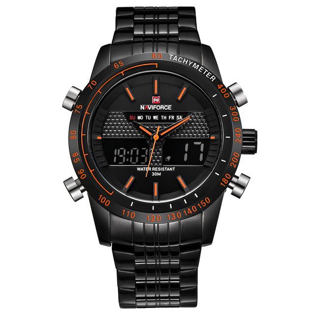 Waterproof male quartz watch with dual display NAVIFORCE 9024