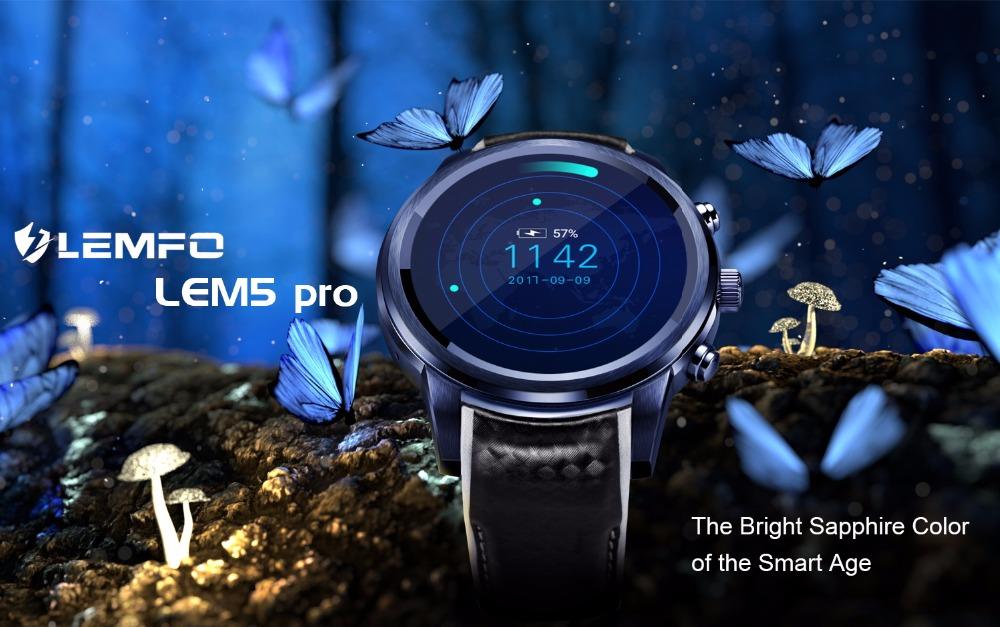 A smart watch with a slot for a SIM card LEMFO LEM5 Pro Android 5.1 2GB + 16GB GPS WiFi