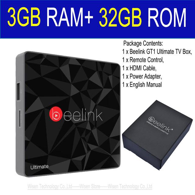 TV box Beelink GT1 Ultimate, Android 7.1, 3GB RAM, 32GB ROM, WiFi, 4K, Bluetooth 4.0