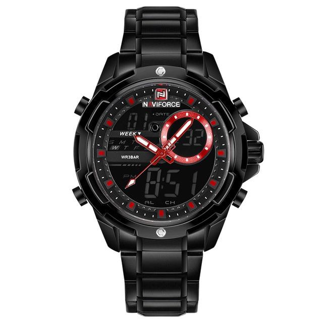Waterproof male quartz watch with dual display NAVIFORCE 9120