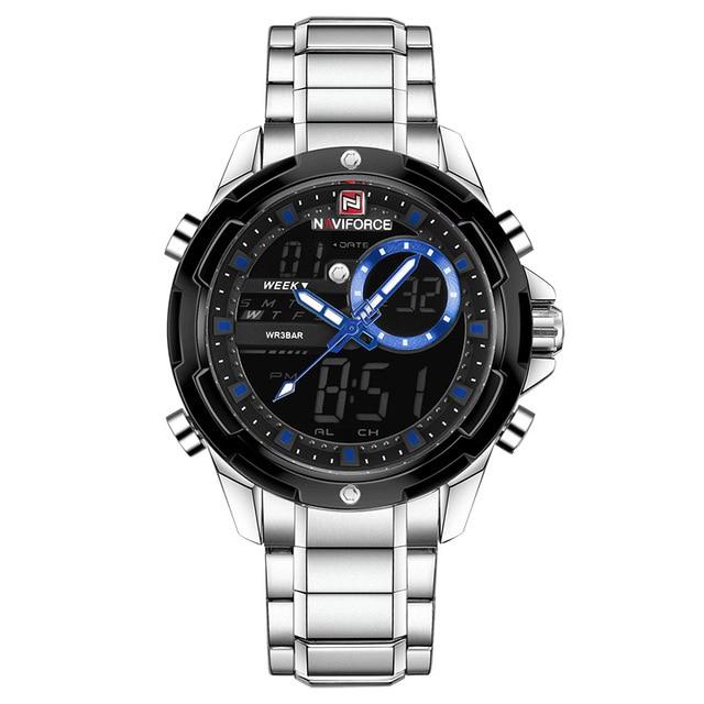 Waterproof male quartz watch with dual display NAVIFORCE 9120